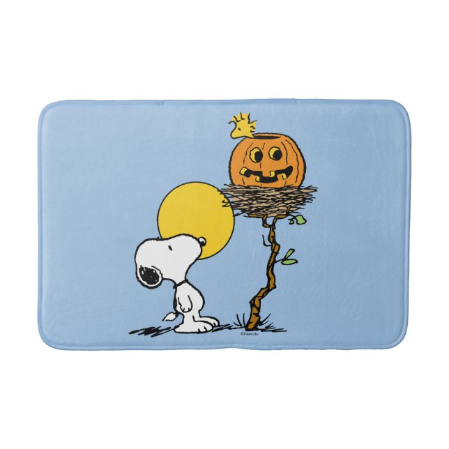 Tapis De Bain Snoopy & Bois Nid Avec Jack O'Lantern (Devant)