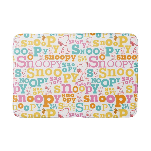 Tapis De Bain Snoopy Pastel Text Pattern (Devant)