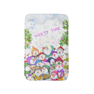 Tapis De Bain Snowmans Bath Mat Fête de Noël
