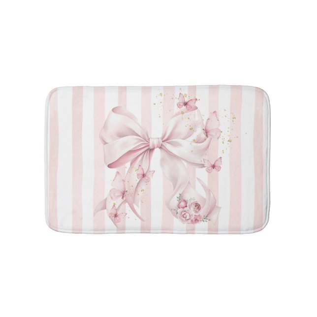 Tapis De Bain Soft Pink Bow with Butterflies  (Devant)
