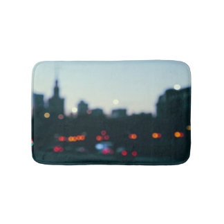 Tapis De Bain Soirée Varsovie : Silhouette du paysage urbain flo