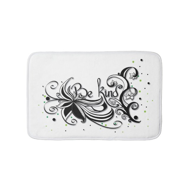 Tapis De Bain SOIS GENTIL ! Citation calligraphie inspirante (Devant)