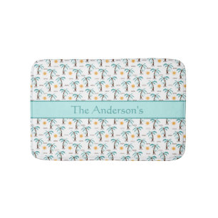 Tapis De Bain Soleil Turquoise pour palmier tropical personnalis