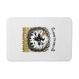 Tapis De Bain Sorcière d'Halloween Chaudron Lune Cimetière Arbre