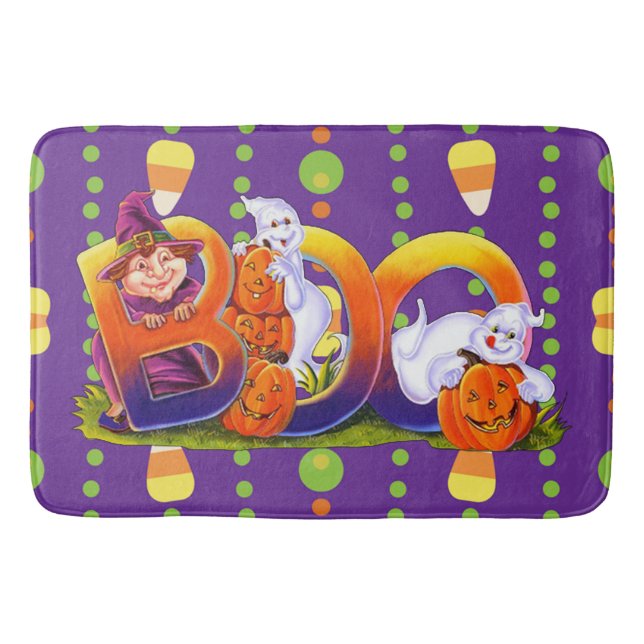 Tapis De Bain Sorcière et Boo fantôme (Devant)