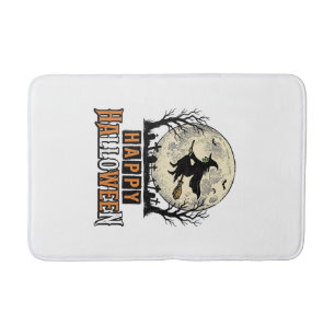Tapis De Bain Sorcière Vintage Joyeux Halloween Vector Design_1