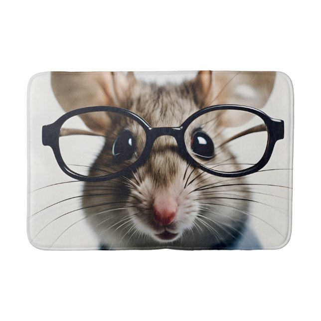 Tapis De Bain Souris de champ Portant des lunettes (Devant)