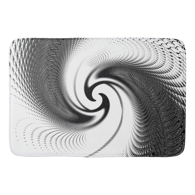 Tapis De Bain Spirale noire et blanche (Devant)