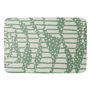 Tapis De Bain Spots et bandes 2 - Vert