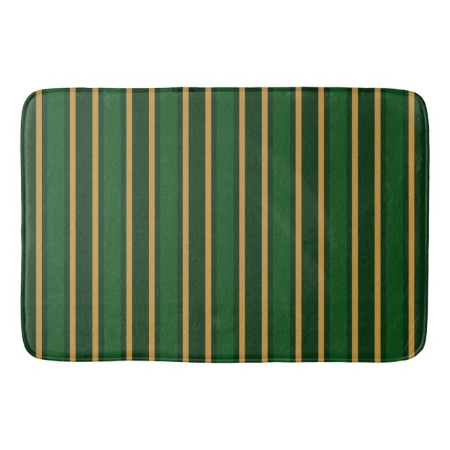Tapis De Bain Springbok vert et or bonbons rayures (Devant)