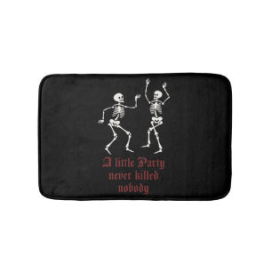 Tapis De Bain Squelette d'Halloween contemporain