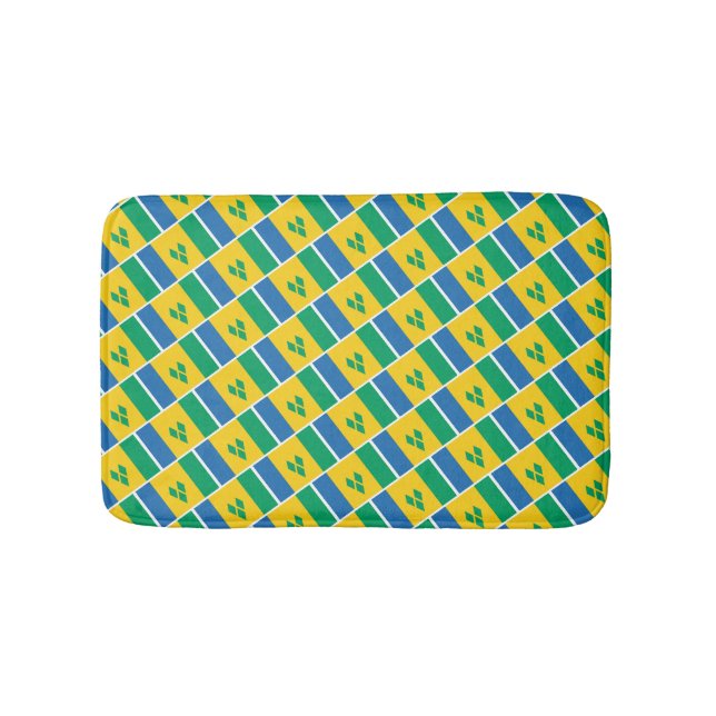 Tapis De Bain ST VINCENT DRAPEAU Patriotique géométrique moderne (Devant)