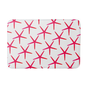 Tapis De Bain Starfish Motifs Plage Rose Rouge Blanc Cute Girl