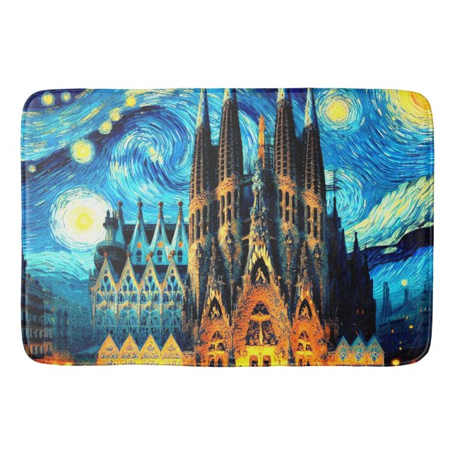 Tapis De Bain Starry Sagrada Familia Barcelona (Devant)