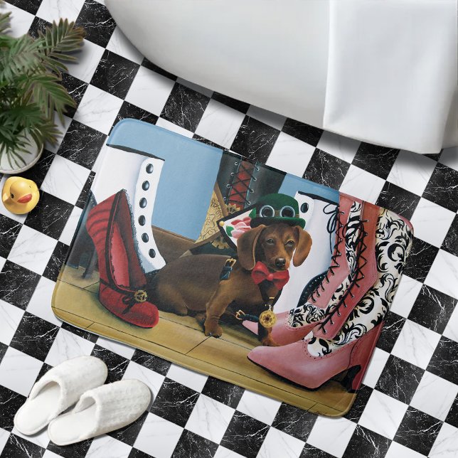 Tapis De Bain Steampunk Dachshund Chaussures Bottes victoriennes (Créateur téléchargé)