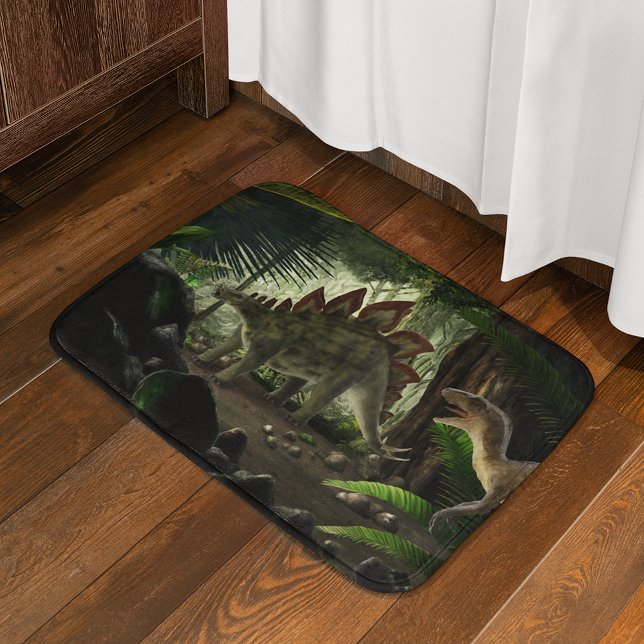 Tapis De Bain Stegosaurus et Deinonychus Dinosaures (Créateur téléchargé)