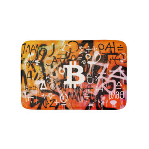 Tapis De Bain Street Art "Bitcoin Graffiti" (Style #3)