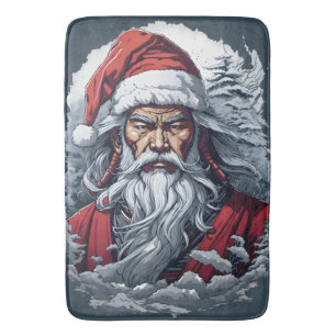 Tapis De Bain Striking Samurai Santa Claus