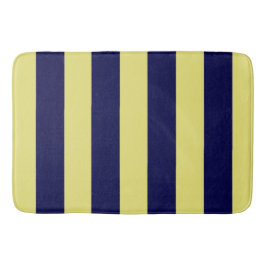 Tapis De Bain Stripes in Navy Blue and Yellow