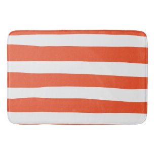 Tapis De Bain Stripes inégales - Orange et blanc