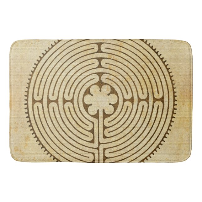 Tapis De Bain Style 1 d'antiquité de labyrinthe de Chartres + (Devant)