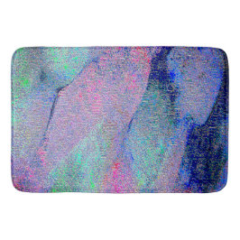 Tapis De Bain Style cuir ciré avec peinture usée, tons bleus