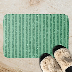 Tapis De Bain Style de bandes verticales en jade vert classique