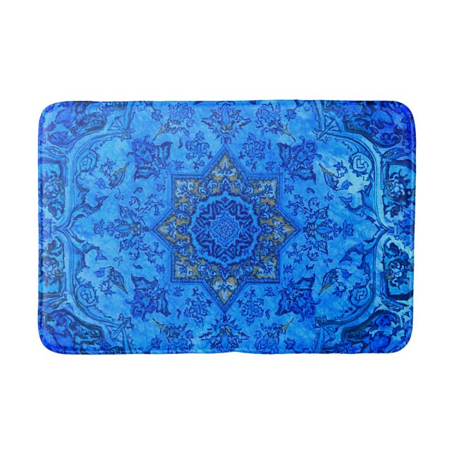 Tapis De Bain Style de tapis persan en bleu (Devant)
