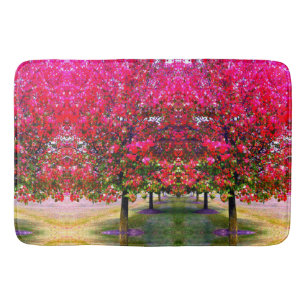 Tapis De Bain Style monet rose paysage d'automne, feuille rose