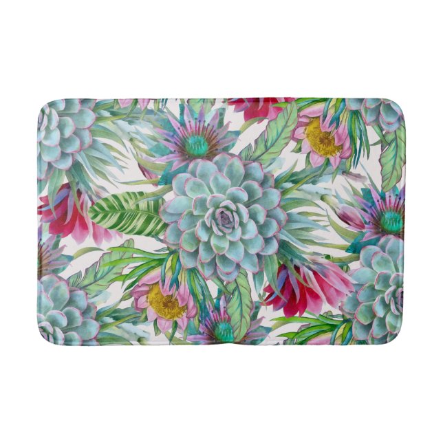 Tapis De Bain Succulents Echeveria Cactus Motif (Devant)
