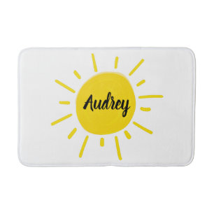 Tapis De Bain Sun jaune lunatique peint par soleil