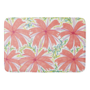 Tapis De Bain Sunburst Tropical Flower Motif Mat