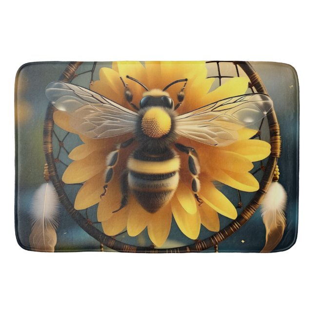 Tapis De Bain Sunflower Bee Dreamcatcher, (Devant)