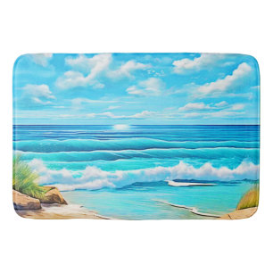 Tapis De Bain Sunny Beach Waves Design