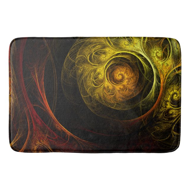 Tapis De Bain Sunrise Floral Red Abstrait Art (Devant)