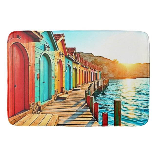 Tapis De Bain Sunset Bliss : Hues Balnéaires (Devant)