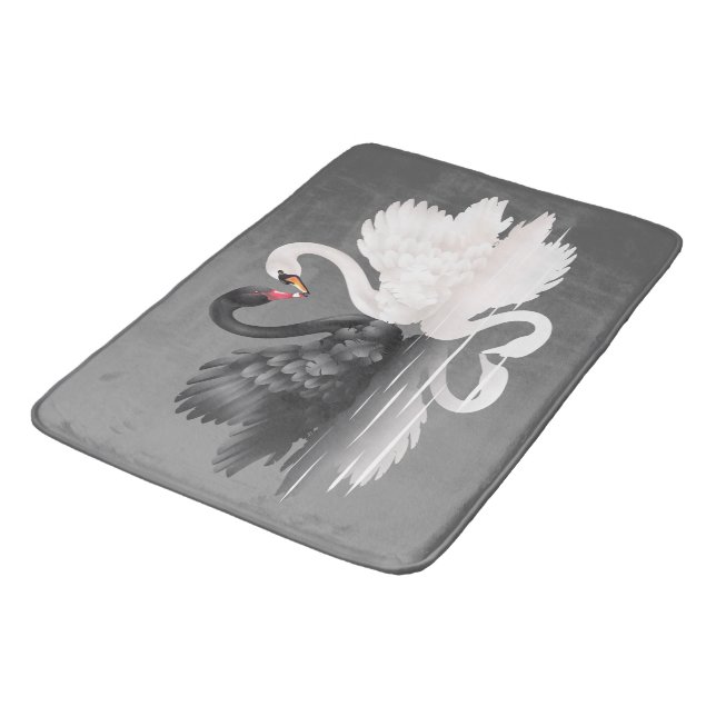 Tapis De Bain " Swan noir et blanc d'origine" Mat de bain (Angle)