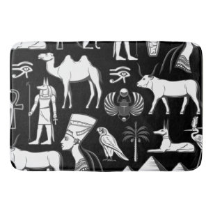 Tapis De Bain Symbole Hiéroglyphique d'Égypte ancienne Motif