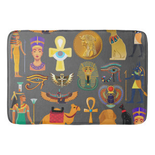 Tapis De Bain SYMBOLE HIÉROglyphique égyptien Motif pharaon