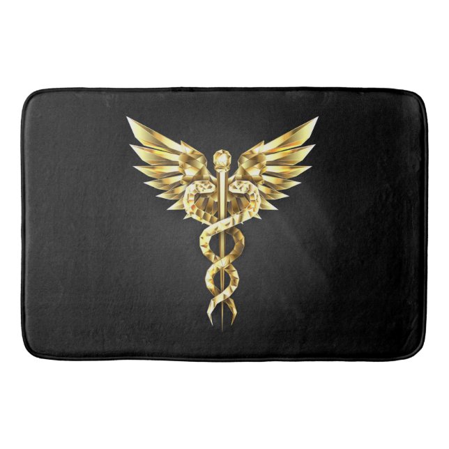 Tapis De Bain Symbole Polygonal Or Caduceus (Devant)