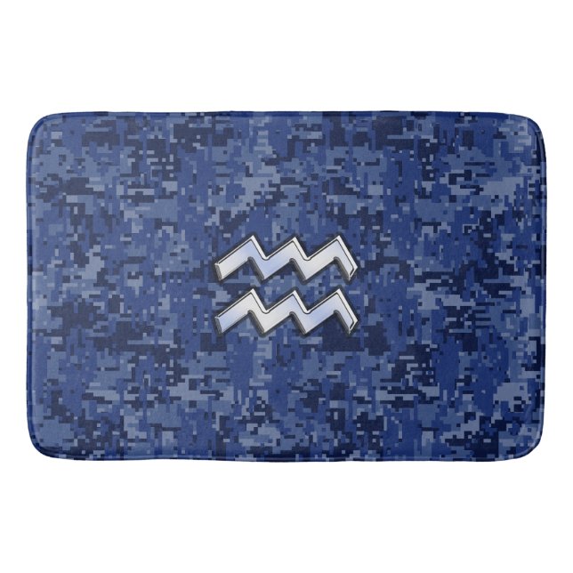 Tapis De Bain Symbole Zodiaque Silver Aquarius Marine Camion num (Devant)