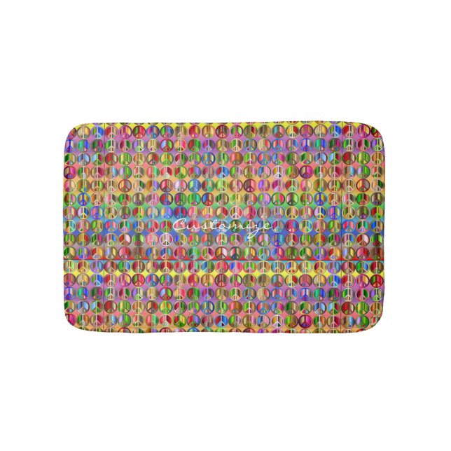 Tapis De Bain symboles de paix hippies de groovyThunder_Cove (Devant)