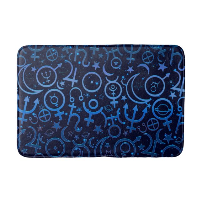 Tapis De Bain Symboles planétaires Bleus Planètes Universelles M (Devant)