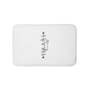 Tapis De Bain T-shirt de style gravure battement de coeur de vac