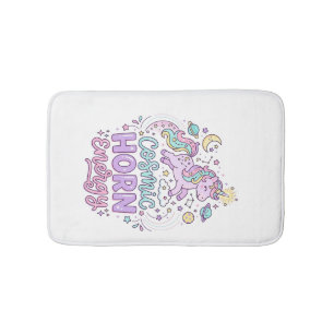 Tapis De Bain T-shirt graphique pastel mignon énergie corne cosm