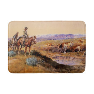 Tapis De Bain « Tabassé » Art occidental par Charles M Russell