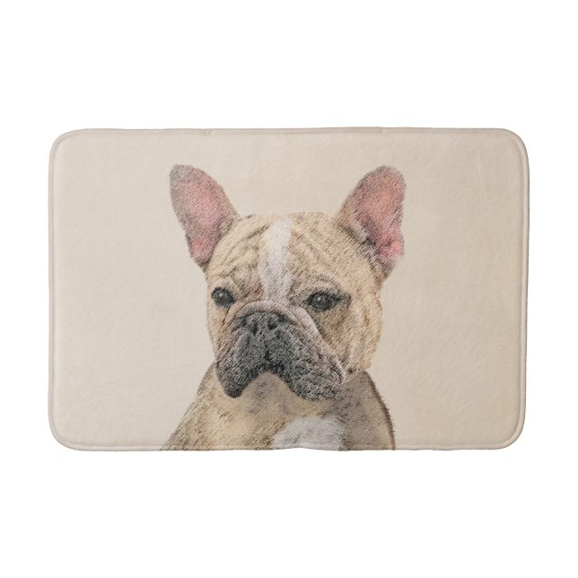 Tapis De Bain Tableau Français Bulldog (Sable) - Joli Original D (Devant)