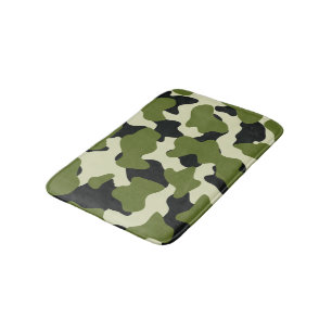 Tapis De Bain Taches de vache camouflage vert