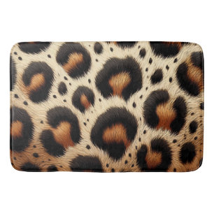 Tapis De Bain Taches d'Impression Animale Fourrure Léopard Beige