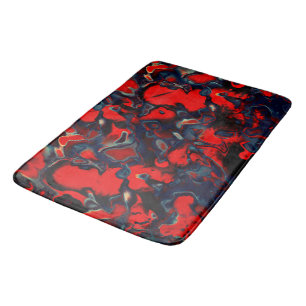 Tapis De Bain Taches rouges extrêmes sur les bords gris un arriè